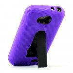 Wholesale LG Optimus L90 Armor Hybrid Stand Case (Purple Black)